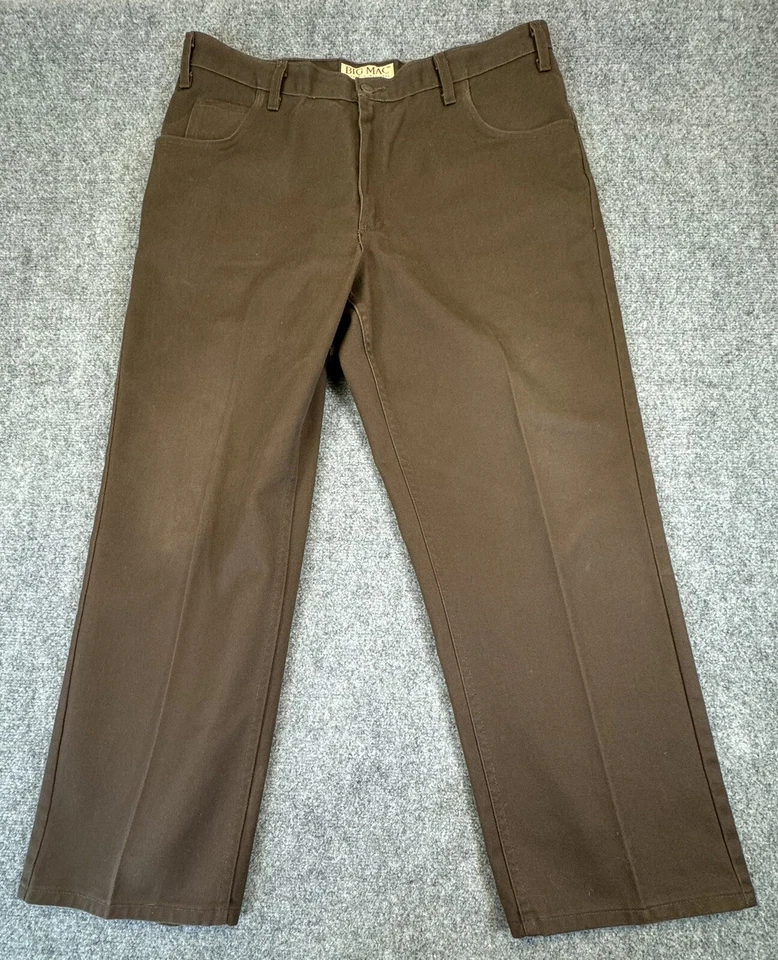 Pantalones utilitarios vintage Big Mac para hombre 39x29,5 marrón ropa de trabajo mecánico al aire libre Foto 2 de 4