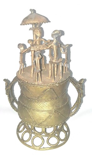 Goldwieight African Congo Ashanti Urn Antique Akan Bronze Brass Benin Container - Picture 4 of 9