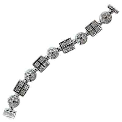 2.60 CT Round & Square Sections White CZ Fantastic Tennis 2.60 CT Round & Square Sections White CZ Fantastic Tennis