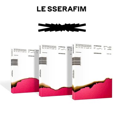 LE SSERAFIM 1st Studio Album [UNFORGIVEN] CD+128p Book+3p Card+Sticker+F.Poster