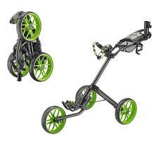 CaddyTek Caddylite 15.3 V2 - Deluxe Quad-Fold Golf Push Cart Green