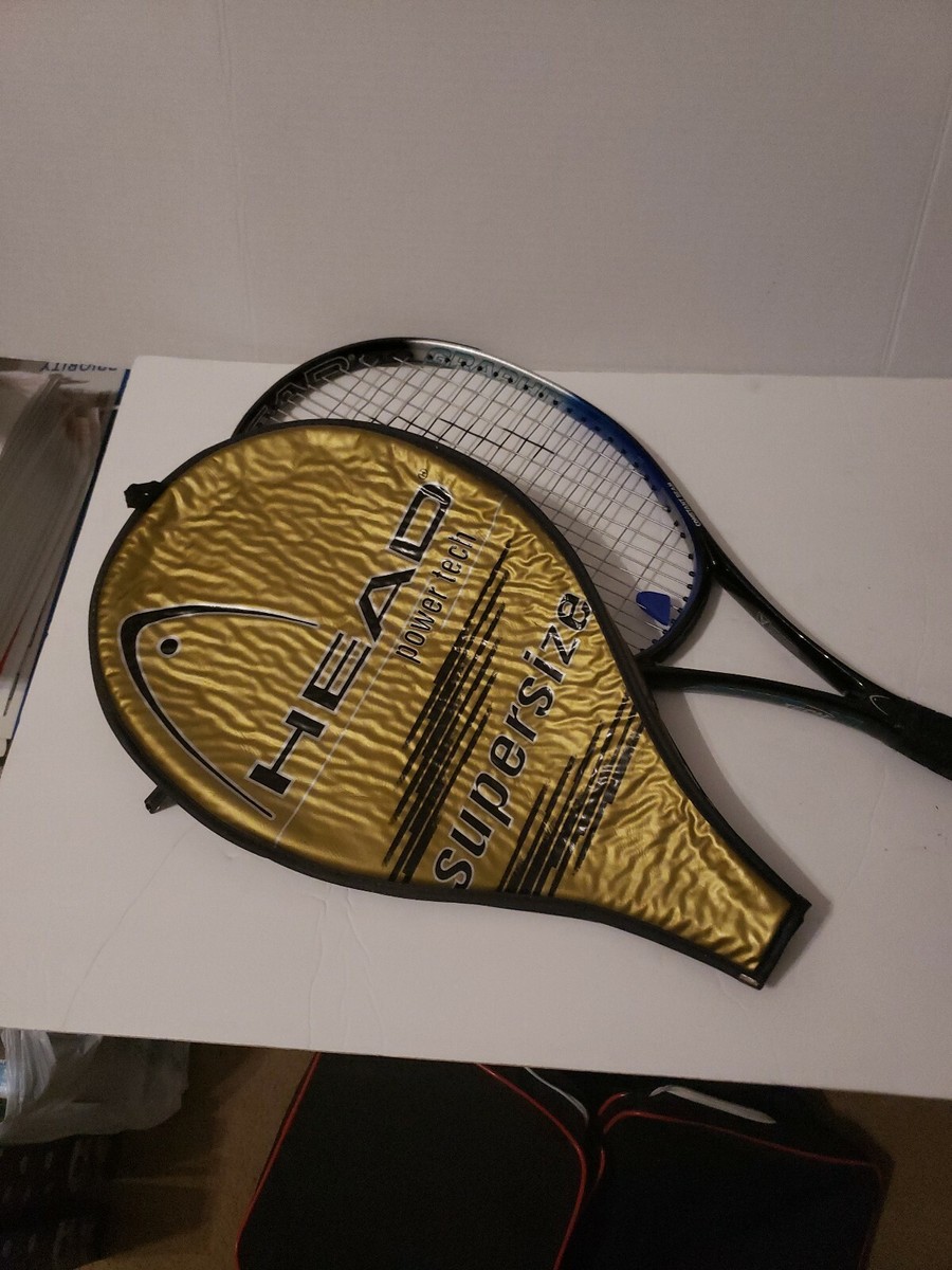HEAD SUPER SIZE POWER TECH XL TENNIS RACQUET, W/ COVER 4 1/4