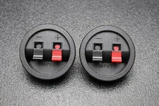(2) CIRCLE SPEAKER JACK TERMINAL CUP COMPRESSION SUBWOOFER BOX SUB TCRC
