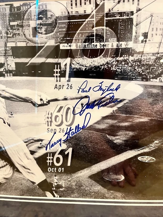 Roger Maris Autographed Photo w/ 11x14 Photo (3 Signatures) Framed JSA - Image 3 of 4