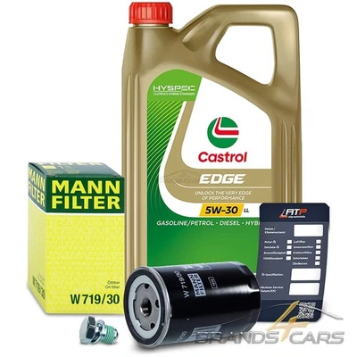 MANN-FILTER ÖLFILTER+5L CASTROL EDGE 5W-30 LL FÜR VW GOLF PLUS 5M 1.6