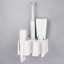Wall Mounted Tooth Brush Holder for Bathroom, Plastic Electric Toothbrush Sta...