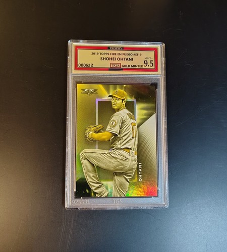 Rare 2019 Topps Fire Shohei Ohtani En Fuego Gold Minted EF-9 TGS 9.5