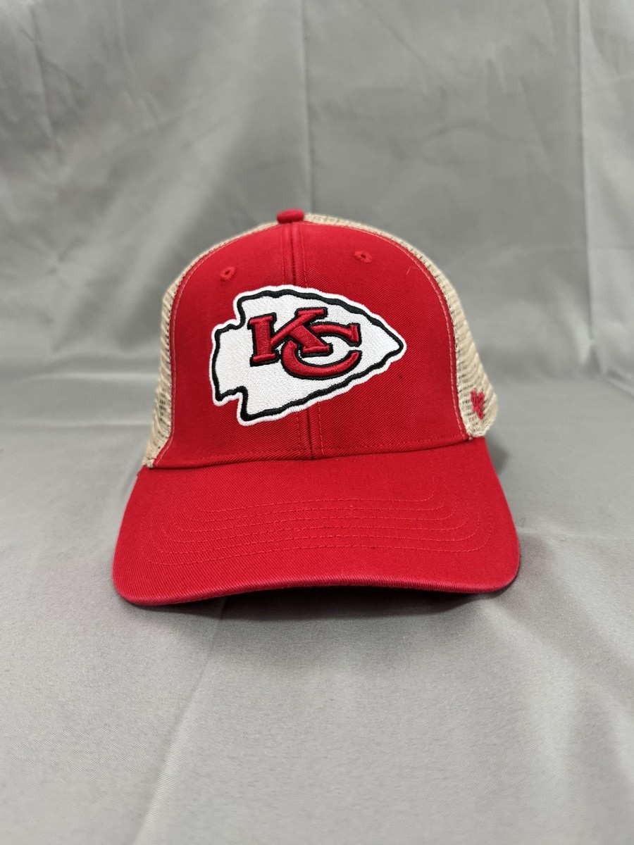 '47 Brand Kansas City Chiefs Trucker Snapback Hat Red Tan Mesh NFL One Size