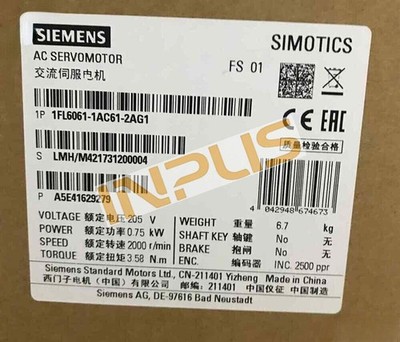 1FL6 061-1AC61-2AG1 NEW SIEMENS SIMOTICS Operating Voltage 1FL6061-1AC61-2AG1