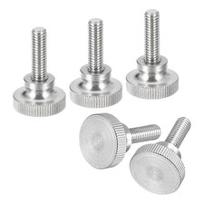 5pcs M6x20mm Knurled Thumb Screws 304 Stainless Steel Flat Knurled Thumb Screws