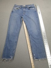 AGOLDE Jeans Womens 27 Distressed Straight Raw Hem Zip Fly Made in USA A076-3775