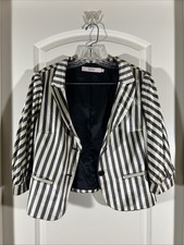 R.E.D. Valentino Blazer Jacket Women s US Size 10 46 White Black