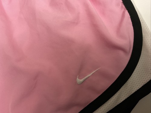 Nike Womens Small Fit Dry Pull On Running Athletic Shorts Pink Lined Embroidered - Picture 3 of 15