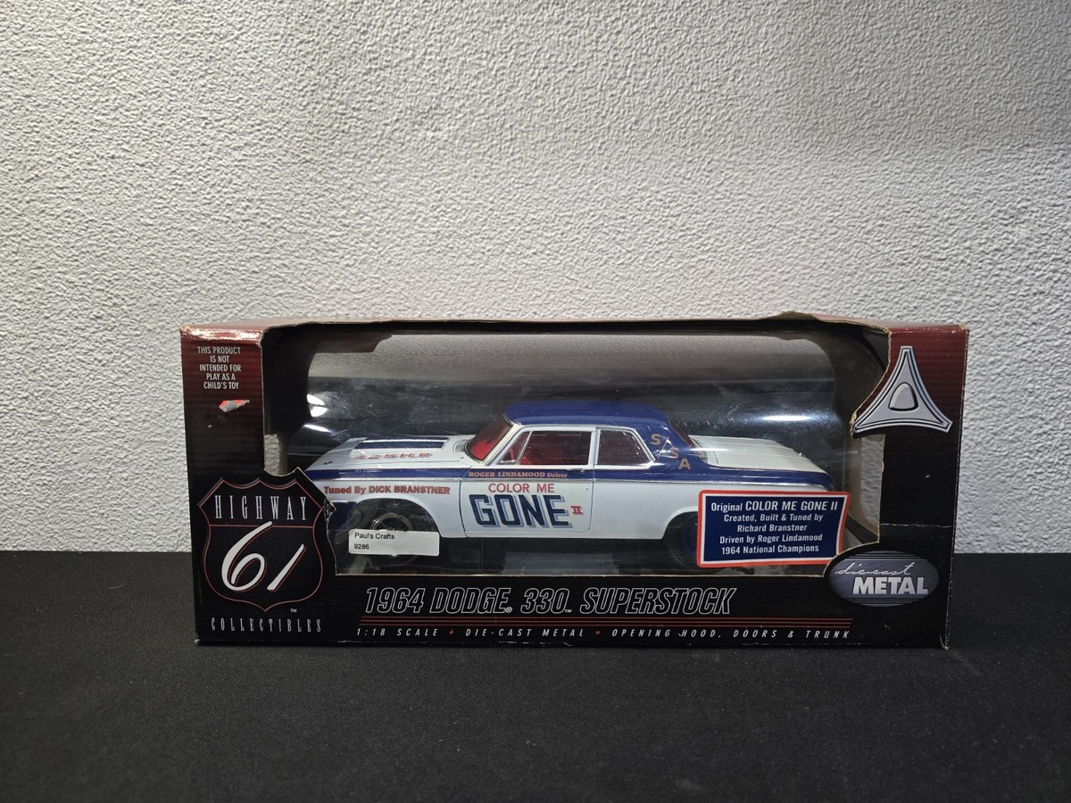 HIGHWAY 61 1964 DODGE 330 SUPERSTOCK CAR 426 HEMI 1:18 COLOR ME