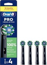 Image of Oral-B CrossAction Black X-Filaments Toothbrush Replacement Heads - Pack of 4