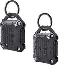 Dovick- Waterproof Airtag Keychain Holder Case,Screw Full Cover Black 2pack 