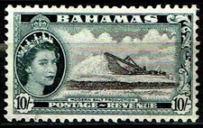BAHAMAS.1954.QEII.DEFINITION.10/-.CTO.USED. AS IS SEE SCAN.