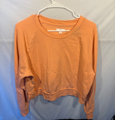 Colsie Sweater Womens L Light Pink Cropped Crewneck, See description