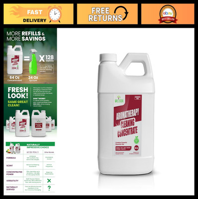 Natural Aromatherapy Cleaning Concentrate 64oz - Eco-Friendly Multi-Surface Clea