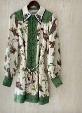 750 NEW ALEMAIS EXCLUSIVE HAND PRINTED LINNEN DREES IN VIBRANT US SIZE 12 XL