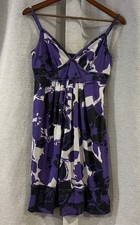 American Eagle Y2K Babydoll Cami Mini Floral Dress Boho Empire Waist Purple Med