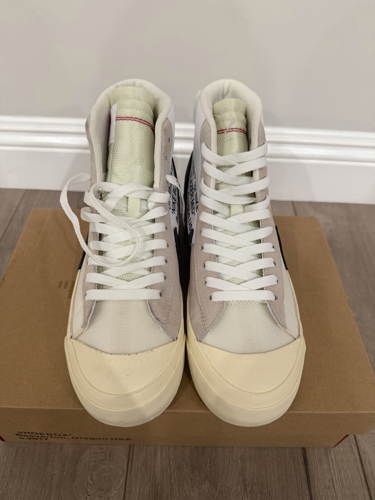 Nike Off-White Blazer Mid THE 10 AA3832-100 White Black Muslin 2017 thumbnail 4