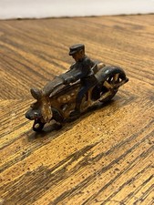 Antique Hubley Cast Iron Cop Police Tandum Motorcycle As Is