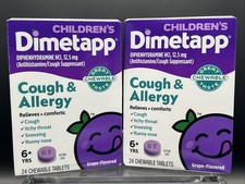 2 Boxes Childrens Dimetapp Chewable Tablets Grape Cough Allergy Relief 03/2027 