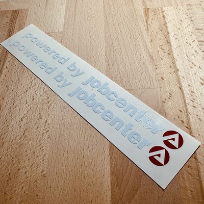 2x Sticker Powered by Jobcenter Aufkleber Weiß, 19,5cm lang