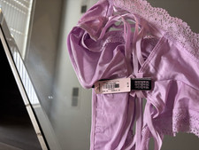 Victoria's Secret Purple Lace Trim Cheeky Panties Women  s Size S Stretch Solid