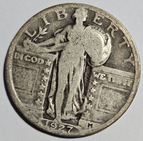 1927-P Standing Liberty Quarter 25c Silver Coin ~ 90% Silver (B125)