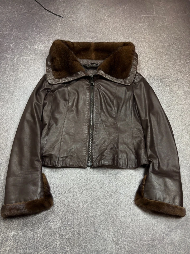 00s  0OPIUM JAPANESE RICK OWENS TYPE! RARE LUXURY FUR/LEATHER CROPPED JACKET - Image 4 of 4