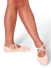 New Closeout Ballet Shoes Capezio 2028 Adult Pink Canvas Split Sole Cross Straps