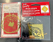 Two 2 Plaid Simply Brass Stencils Christmas