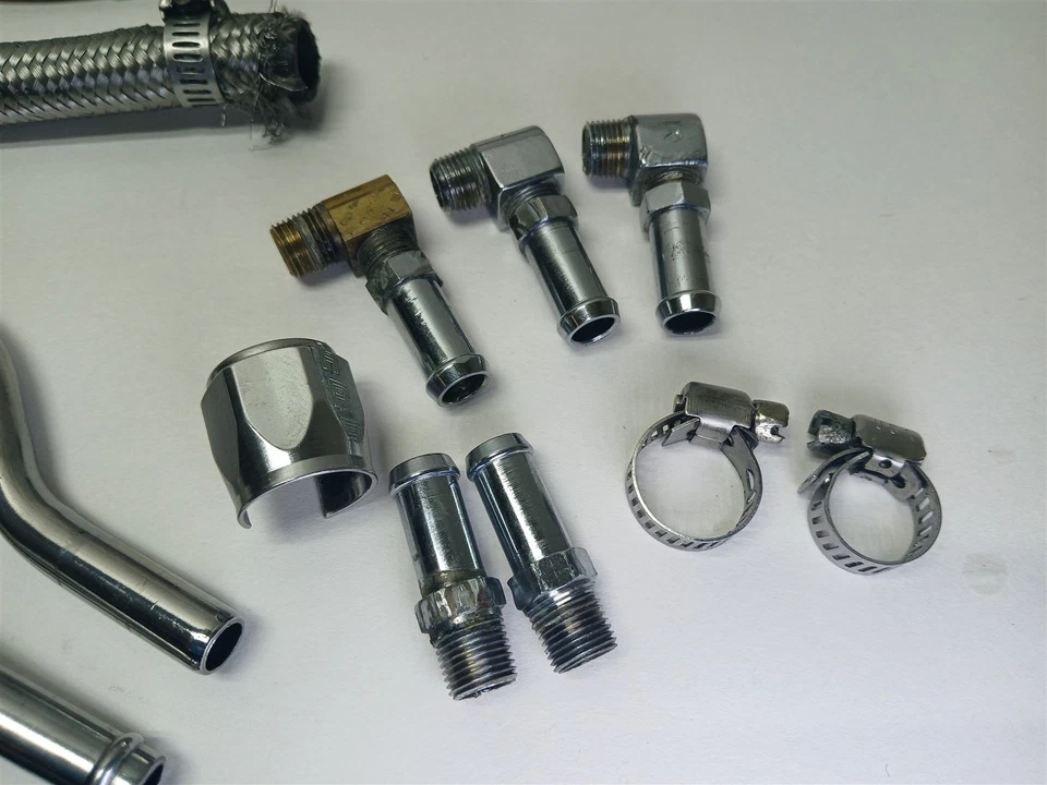 Harley-Davidson DYNA Super Glide 1997 mangueras y líneas de aceite cromadas trenzadas  Foto 2 de 4