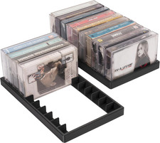 2Packs Cassette Tape Storage Organizer Rack- 20 Slots Audio Cassette Tape Holder