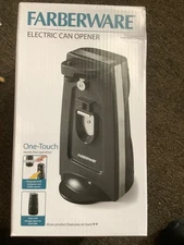 Farberware One-Touch Electric Can Opener w/knife Sharpener & Cord Storage Black
