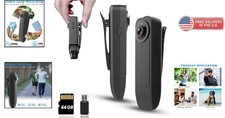 Mini Body Camera 1080P HD with Night Vision Audio Recording - 64GB