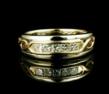 2Ct Princess Cut Lab Created Diamond Men's Wedding Ring 14K Yellow Gold Plated