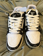 Louis Vuitton LV Trainer Men's Black/White Monogram Suede Low Top Sneakers