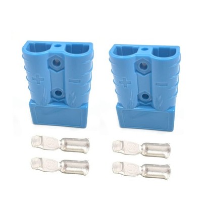 daier 2Pcs Battery Quick Connector Kit 50A Plug Connect Disconnect Winch Blue 