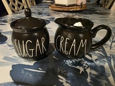 Rae Dunn sugar and creamer set Black