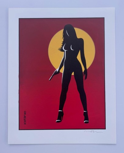 MIMI SILENCER SEXY WOMAN POSTER MARCO ALMERA SIGNED - 第 1/2 張圖片