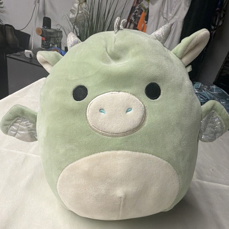 Squishmallows Green Dragon Plush Silver Spikes Washable 2021 1740-2593