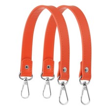 13" Leather Purse Strap Replacement Gold Buckle for Handbag 2 Pack, Orange 