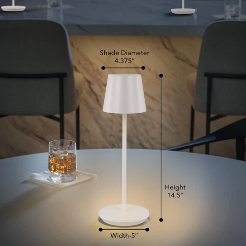 Mena Accent Rechargeable Table Lamp - 14.5" Pale Pink with USB-C & LED - Picture 5 of 7