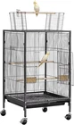 Wrought Iron Bird Cage with Perches & Feeders for Parrots & Small Birds