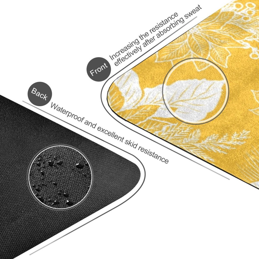 Yellow Flower Non-Slip Extra Thick Yoga Mat for Fitness Exercise Yellow Flower Non-Slip Extra Thick Yoga Mat for Fitness Exercise