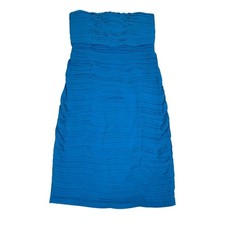 Alice + Olivia Womens Size 8 Blue Silk Strapless Mini Dress *Flaw