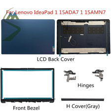 New For Lenovo IdeaPad 1 15AMN7 15ADA7 LCD Back Cover/Hinges/Front Bezel Blue